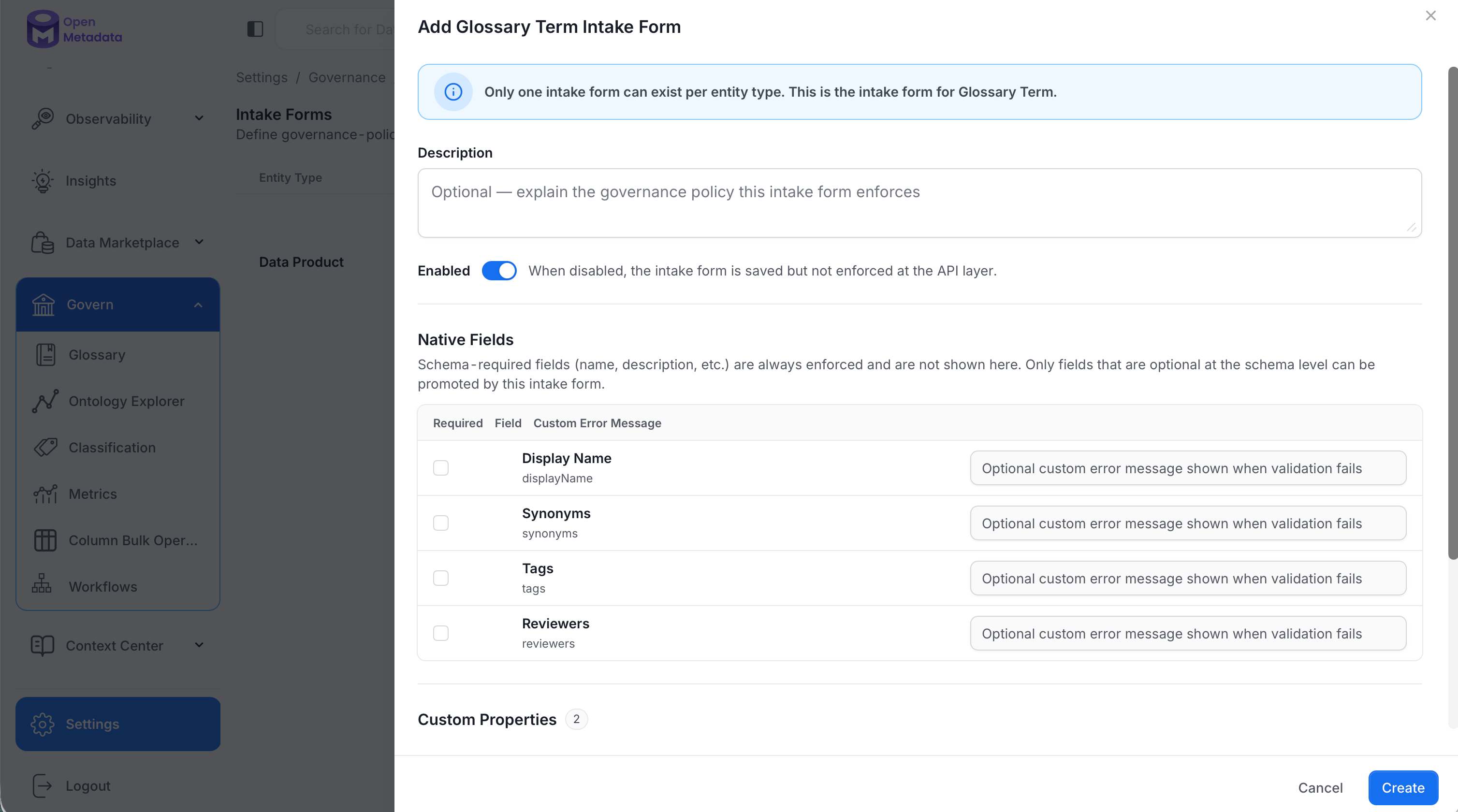 Glossary Term Intake Form