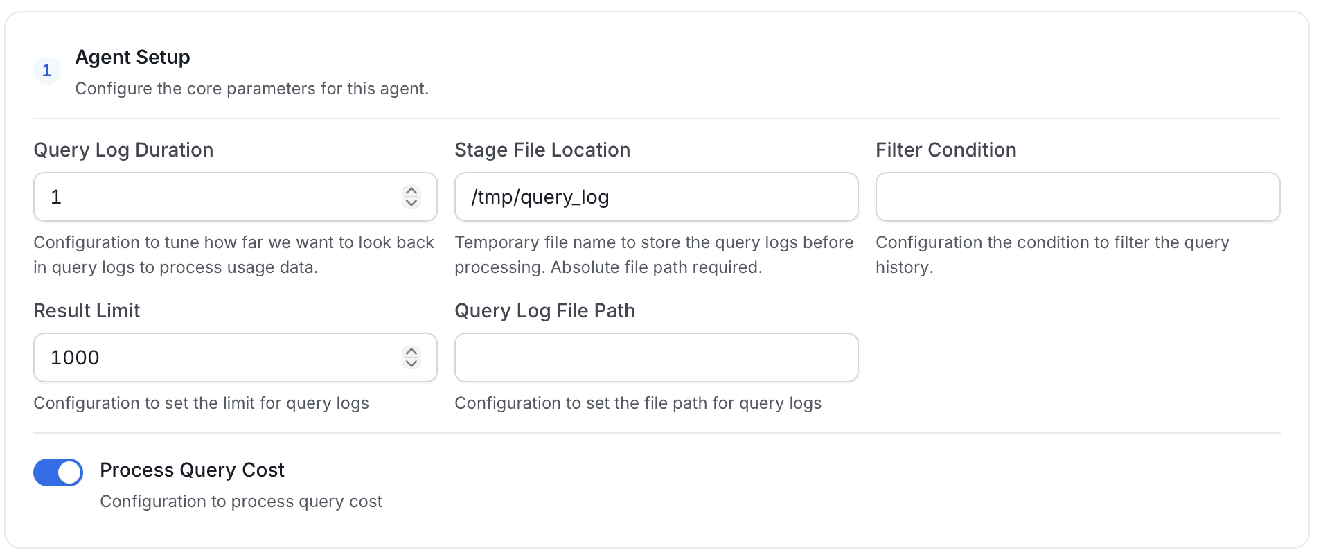Usage Agent Setup