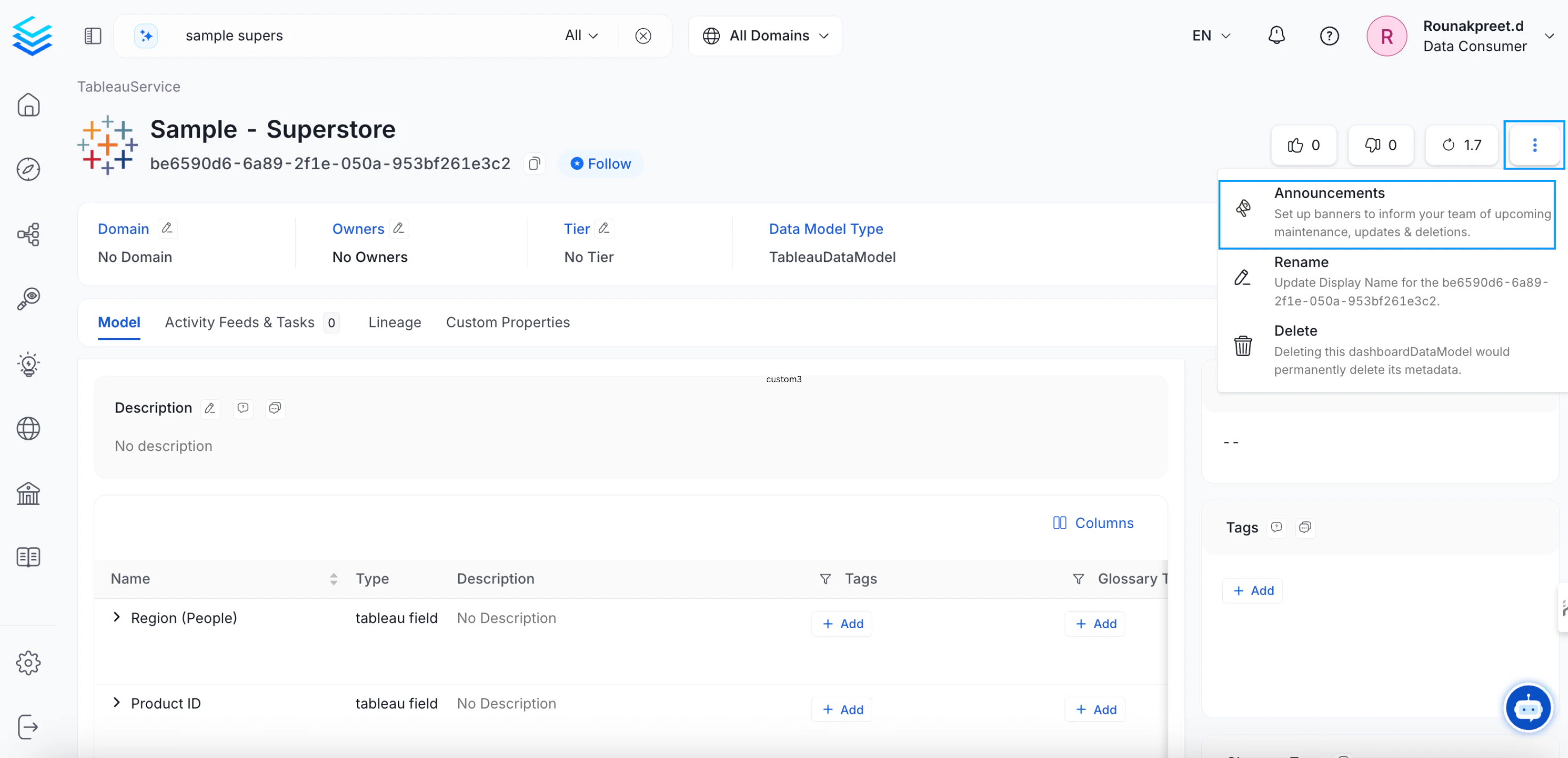 Announcements Option