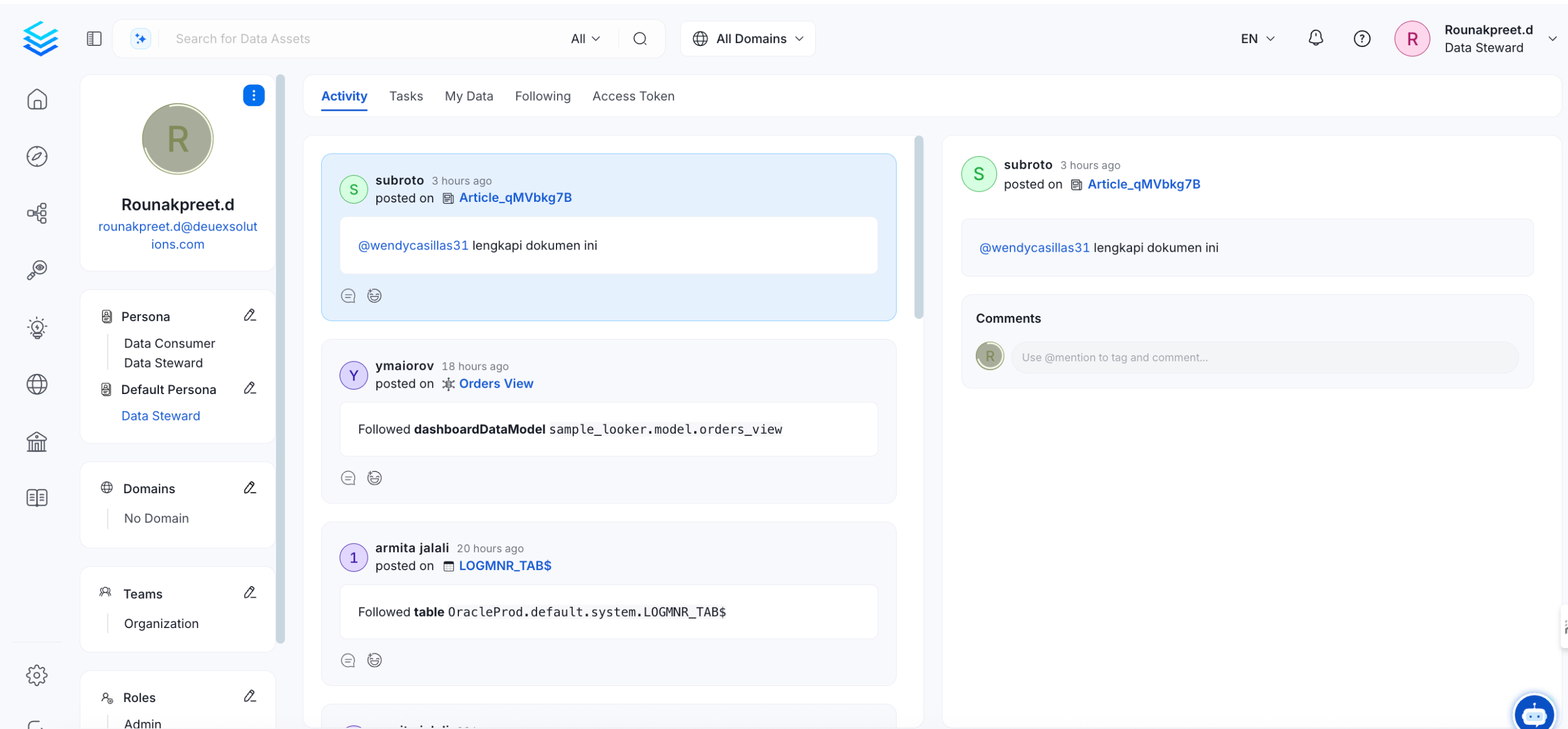 Navigate to your user profile