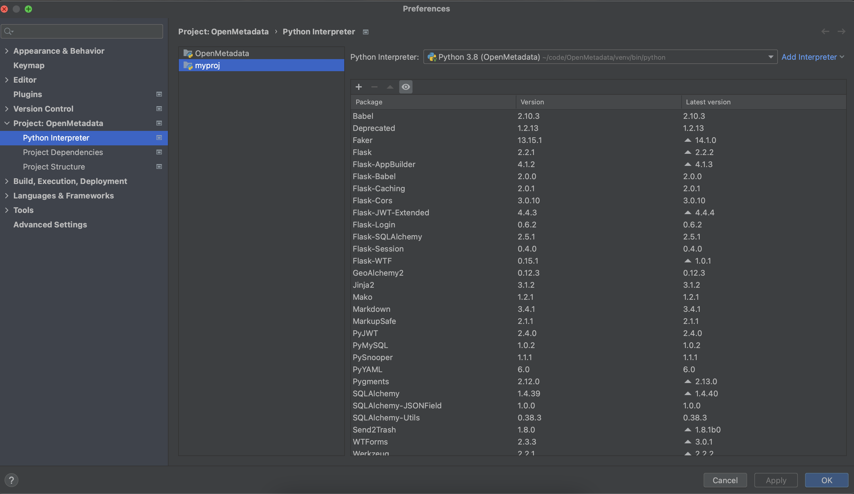 Select interpreter in pycharm