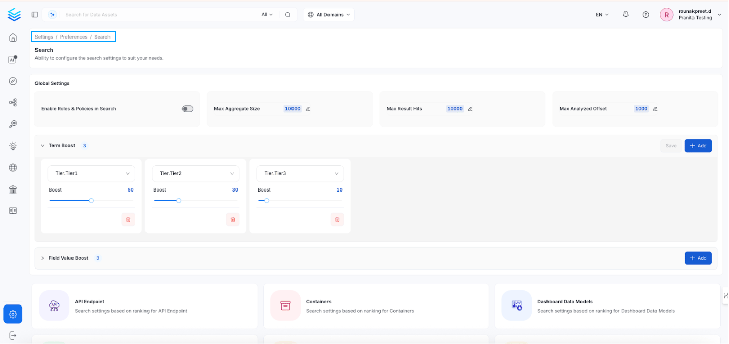 Global Search Configuration