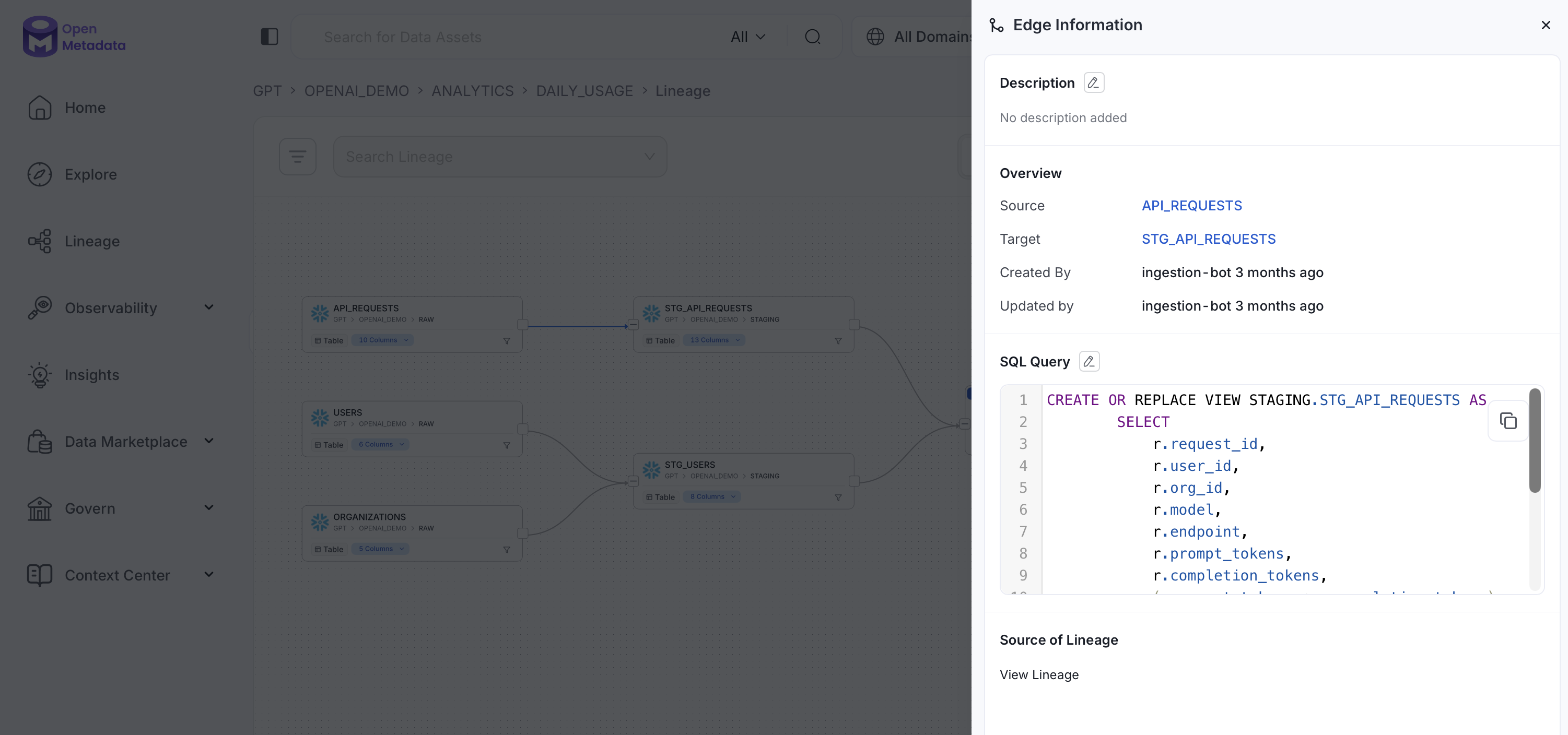 Edge Information: Source and Target