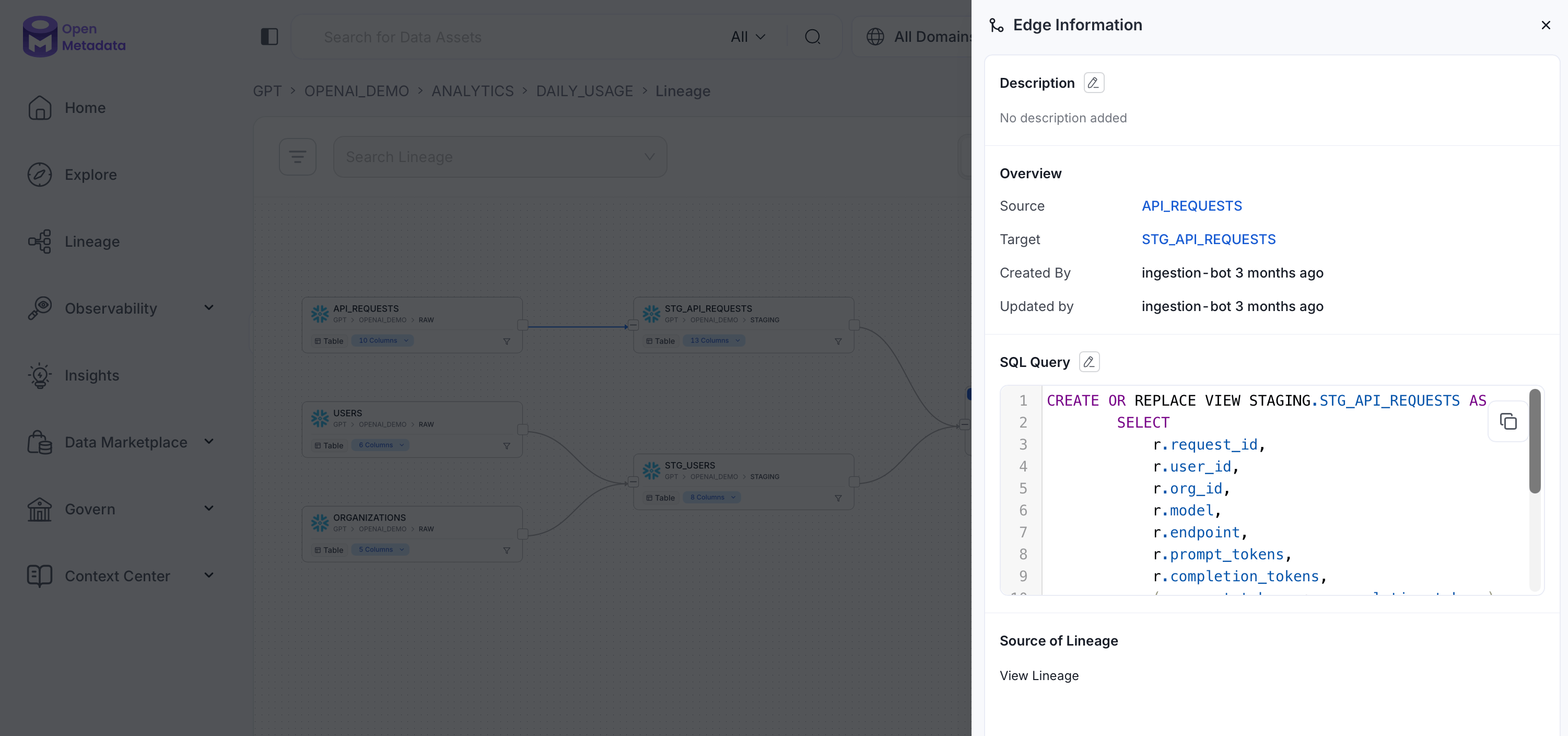 Edge Information: Source and Target