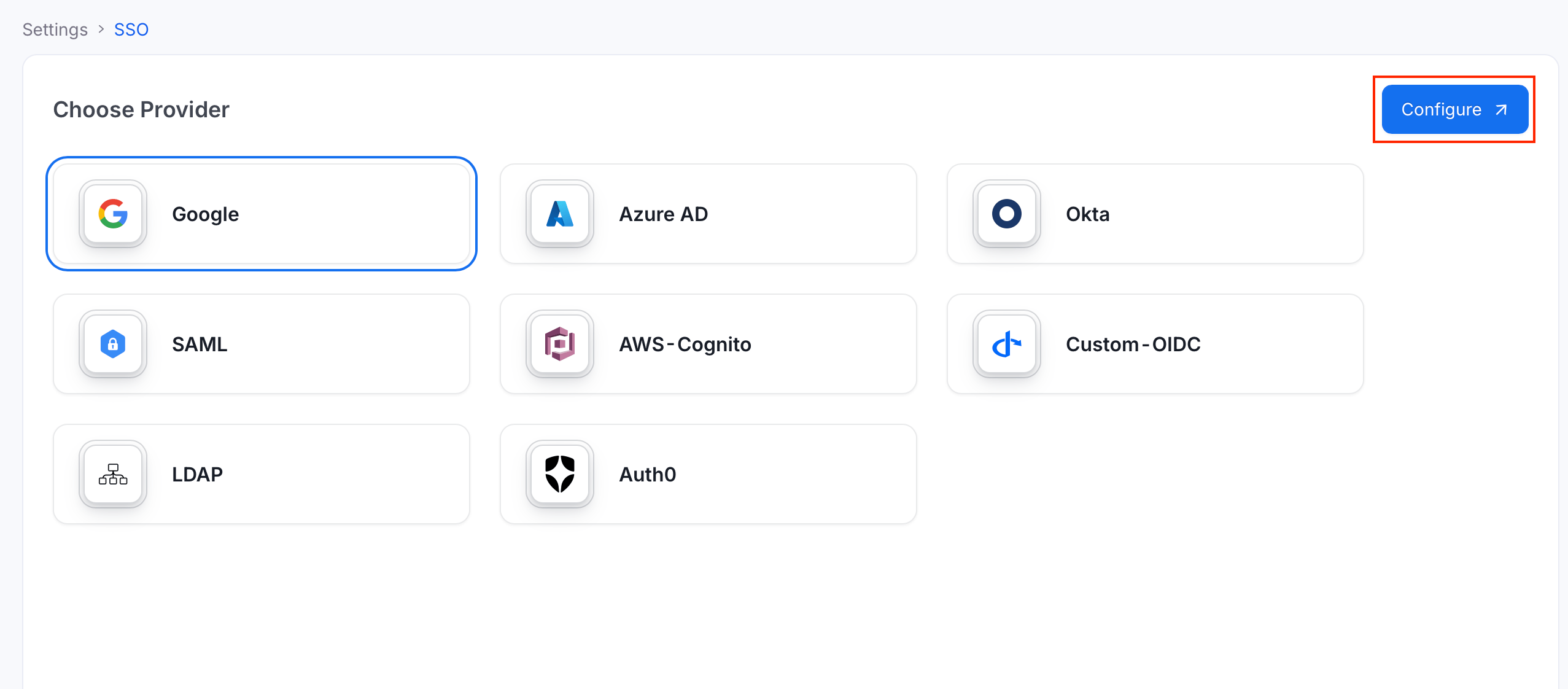 Select provider