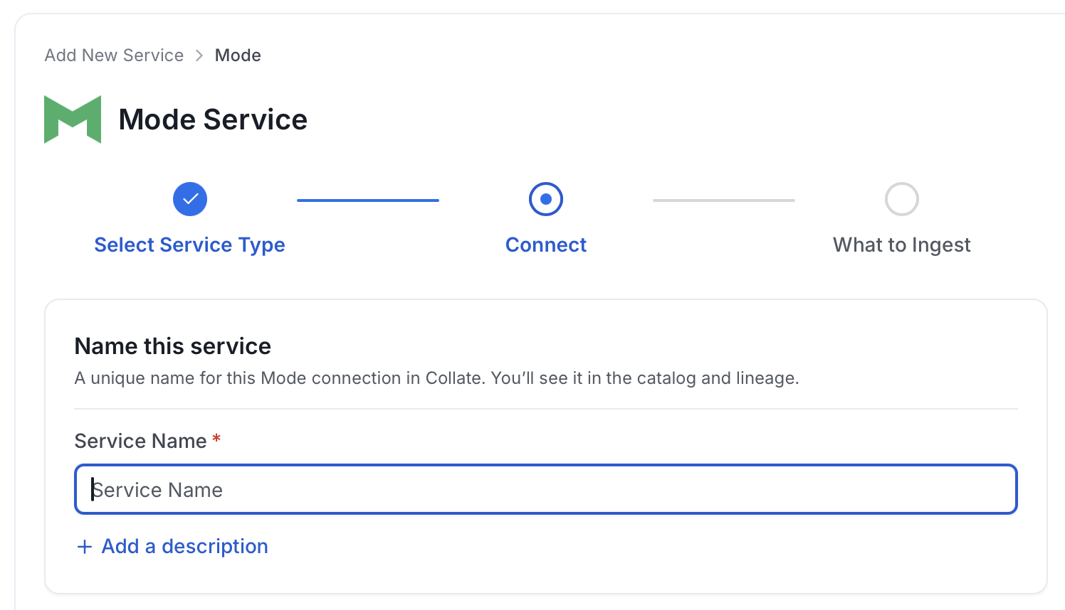 Add New Service Name
