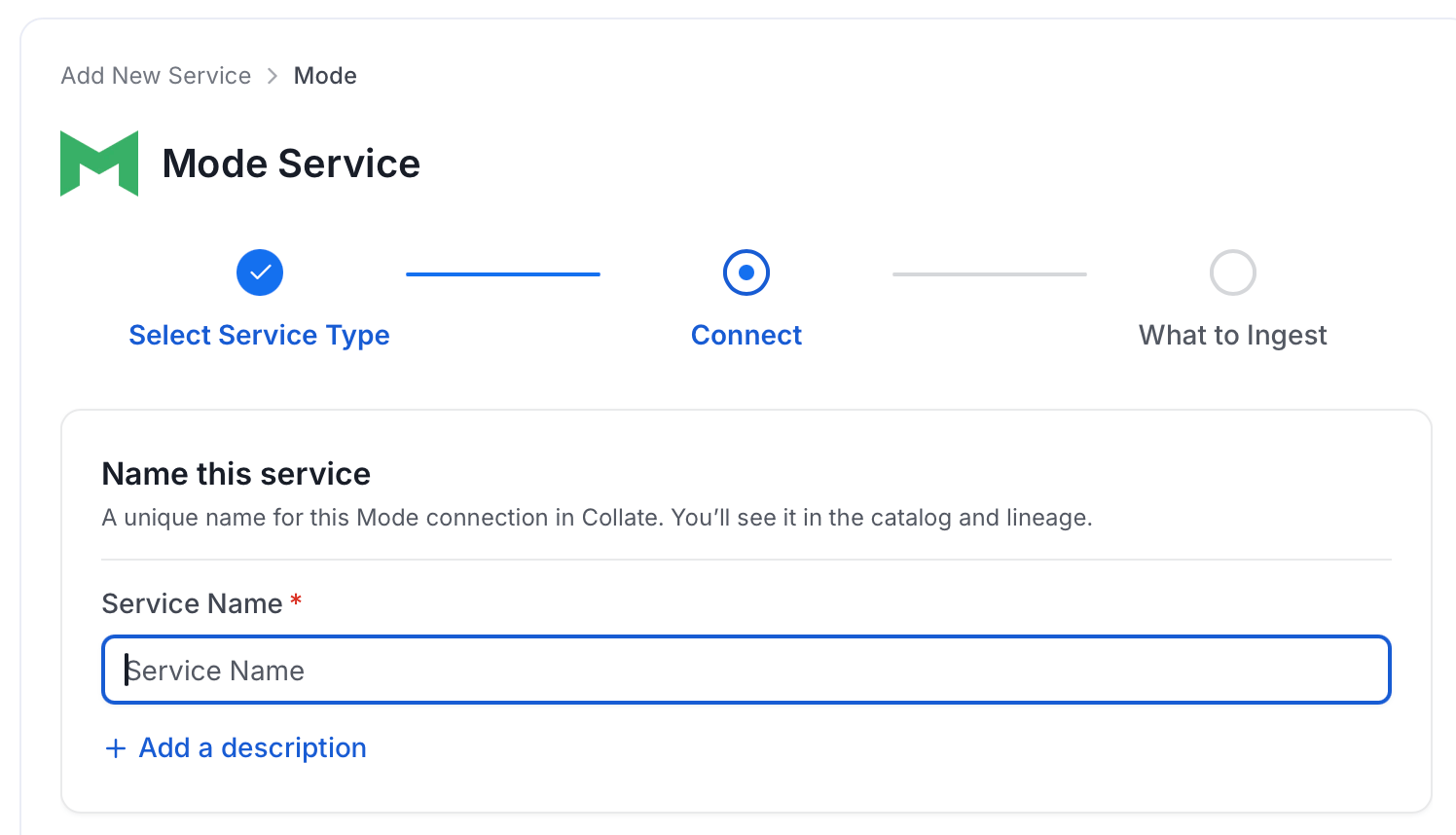 Add New Service Name