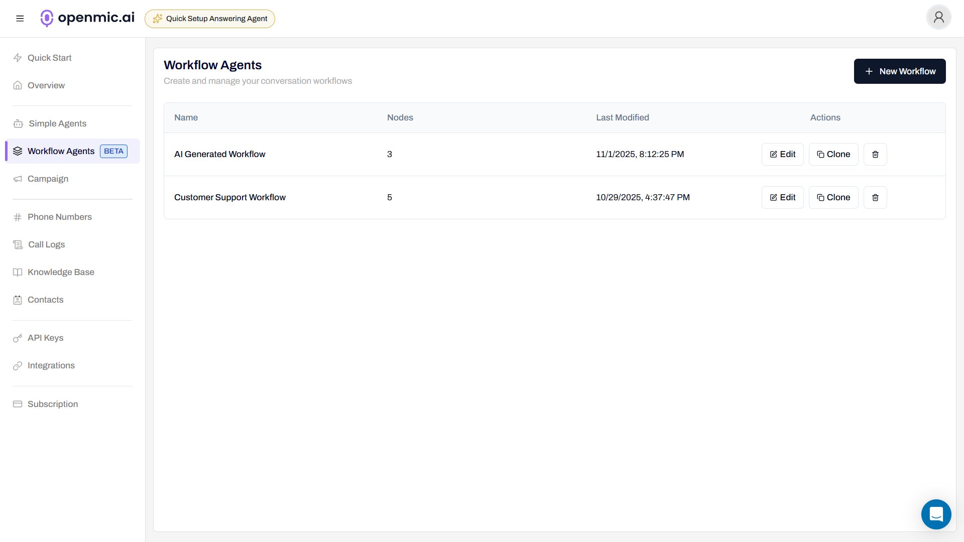 Select workflow agent