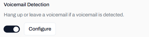 Enable Voicemail Detection