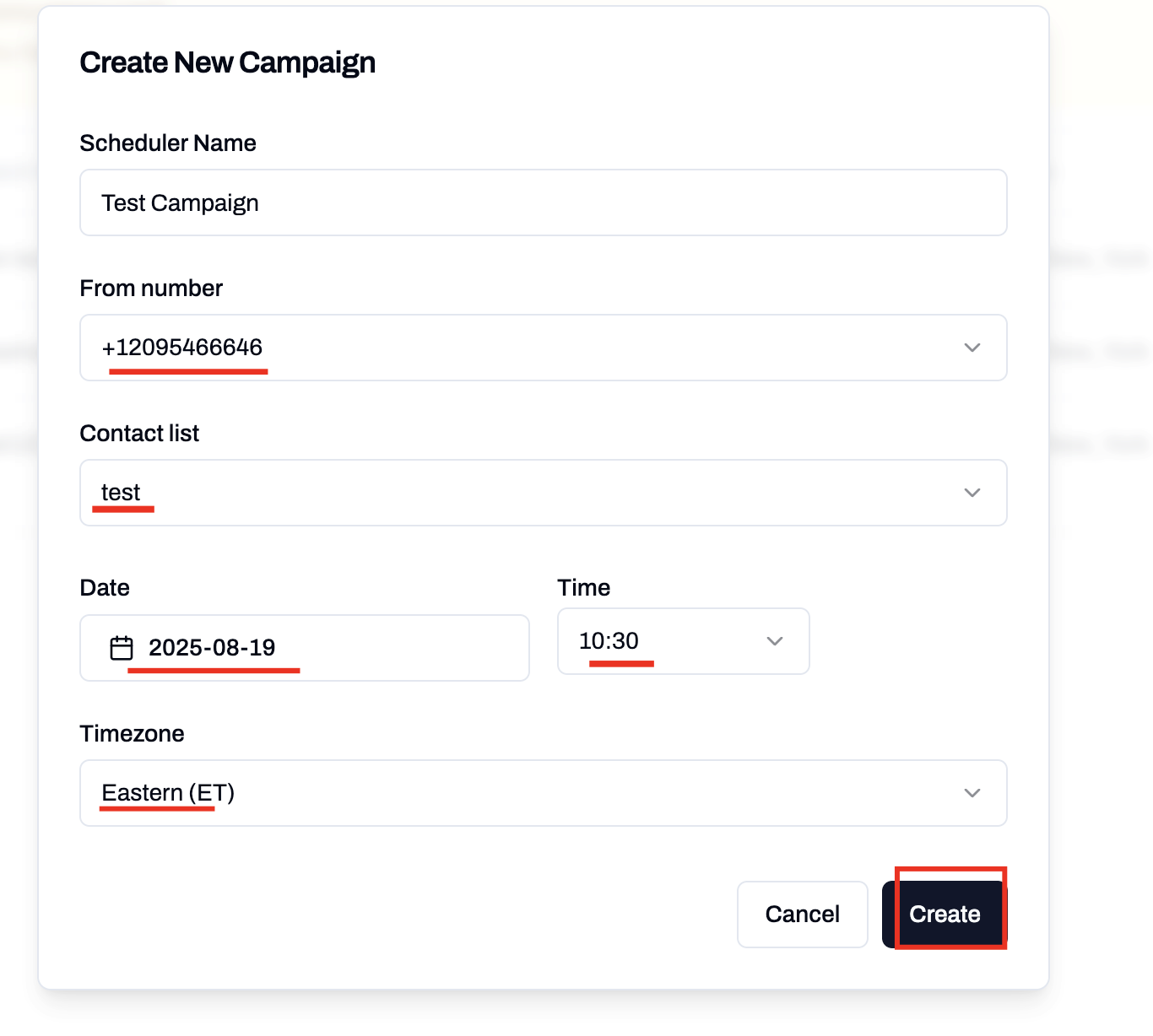 Campaigns section in OpenMic dashboard
