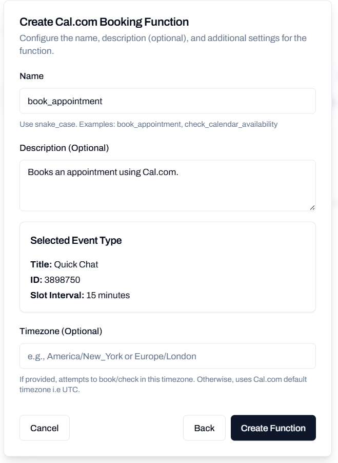 Configure Function Options