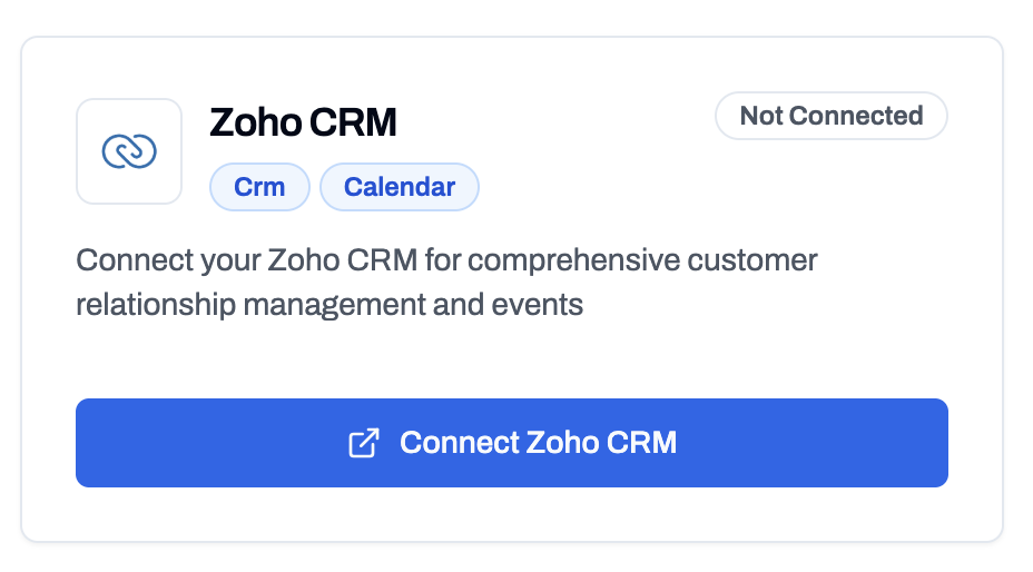 Connect Zoho CRM integration