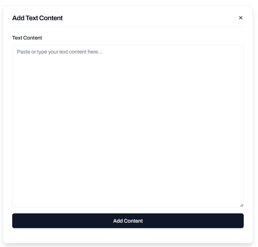 Add text content interface