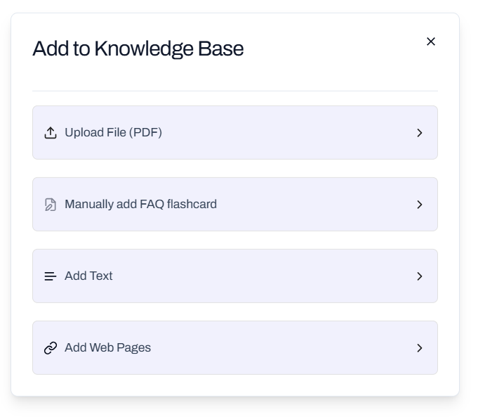 Add to Knowledge Base button