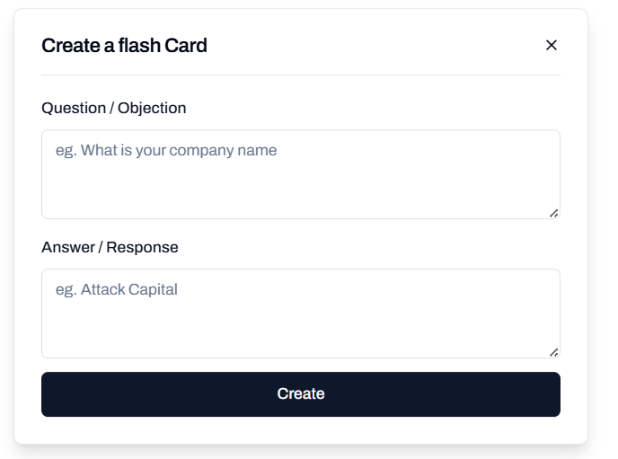 Create FAQ flashcard interface