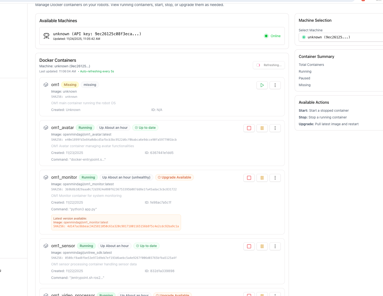 Container management