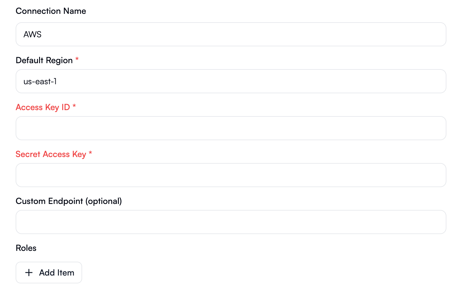 Create AWS connection