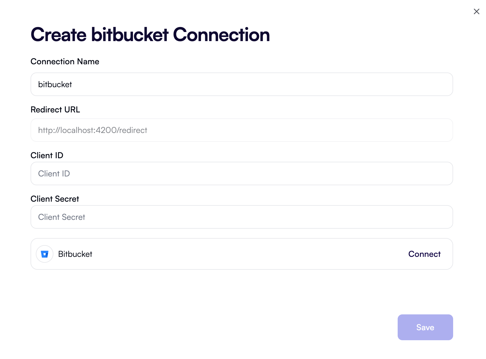 Connection UI - OAuth2 authentication