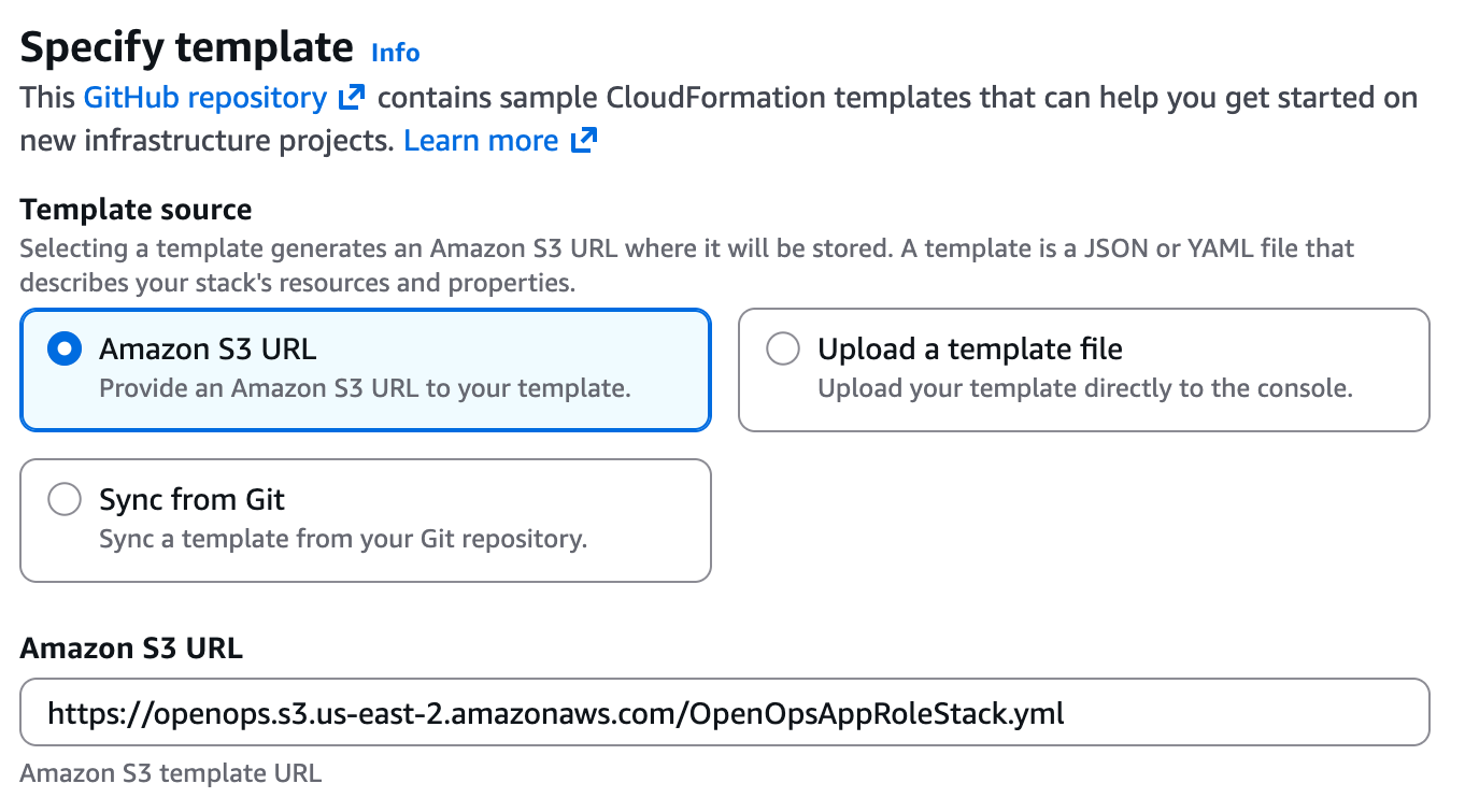 Specifying a template