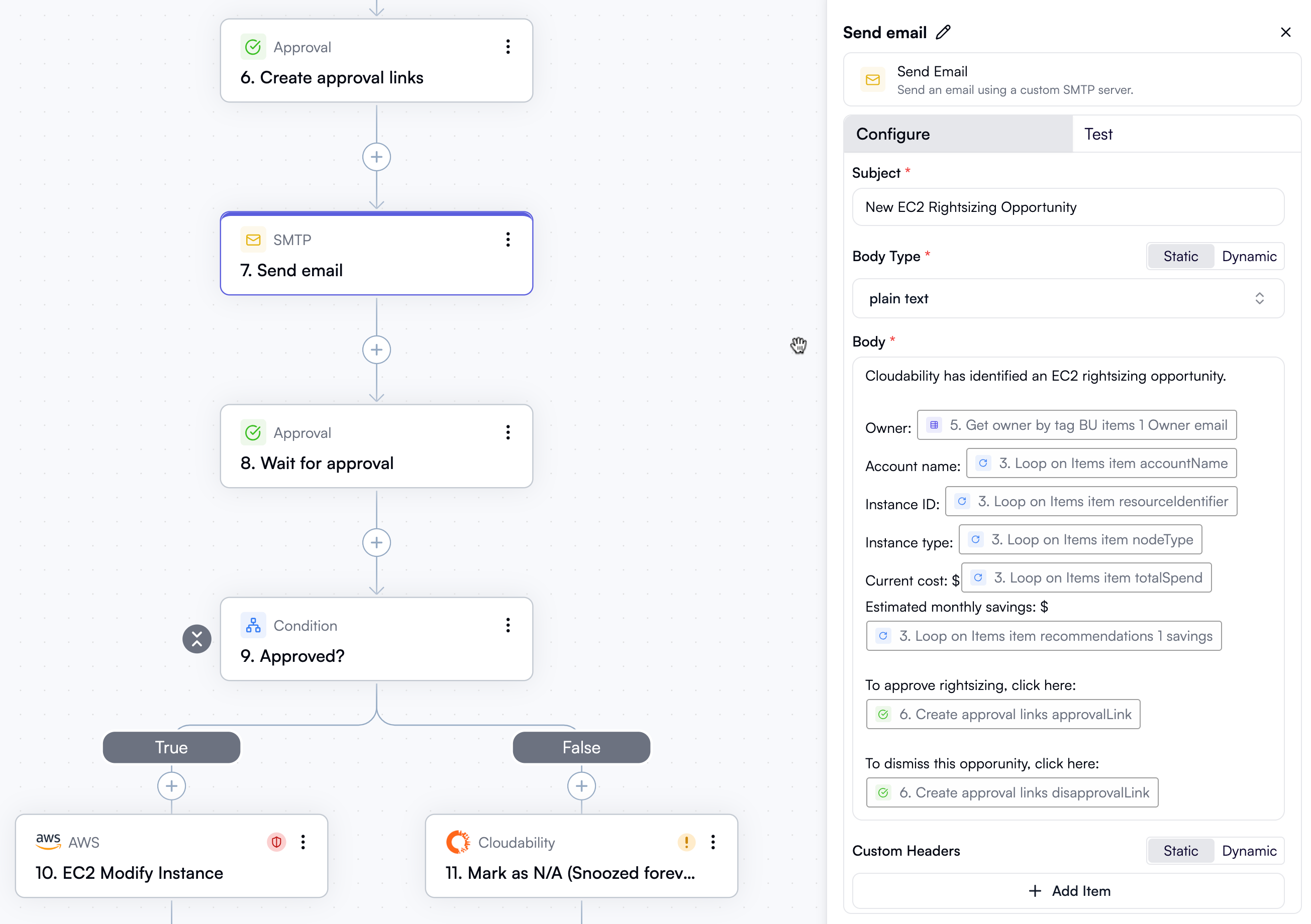 Sending approval links via email