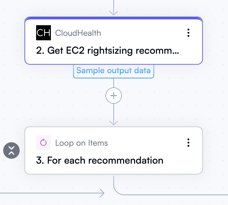 Sample output data label in the workflow graph