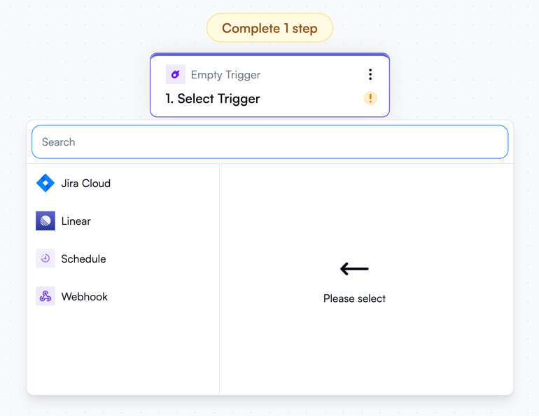Selecting a trigger group