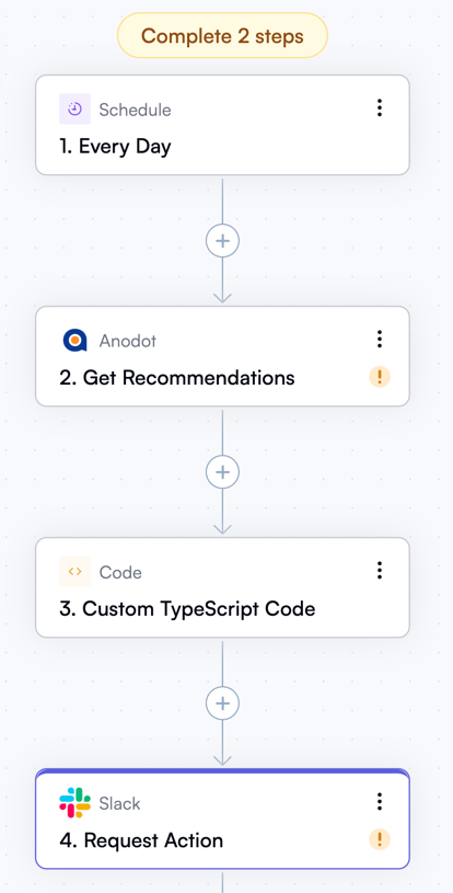 Incomplete steps detected
