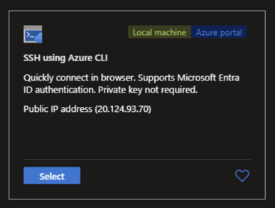 SSH using Azure CLI
