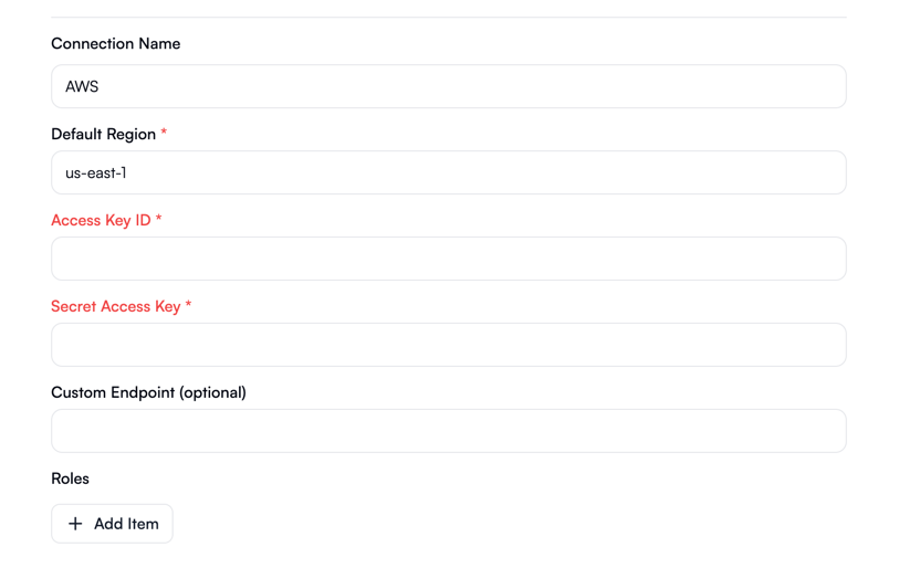 Create AWS connection