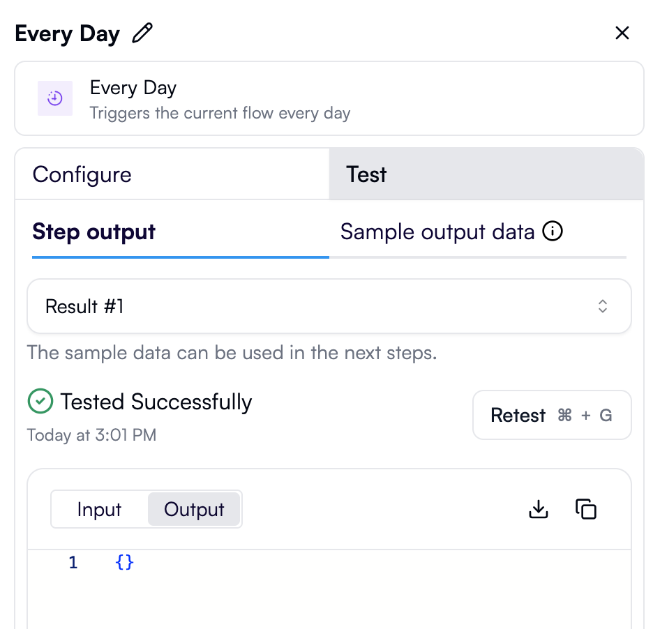 Trigger test success