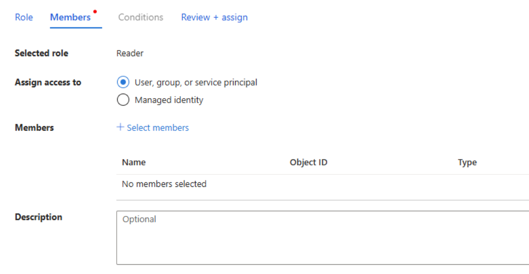 Assigning members to the selected role