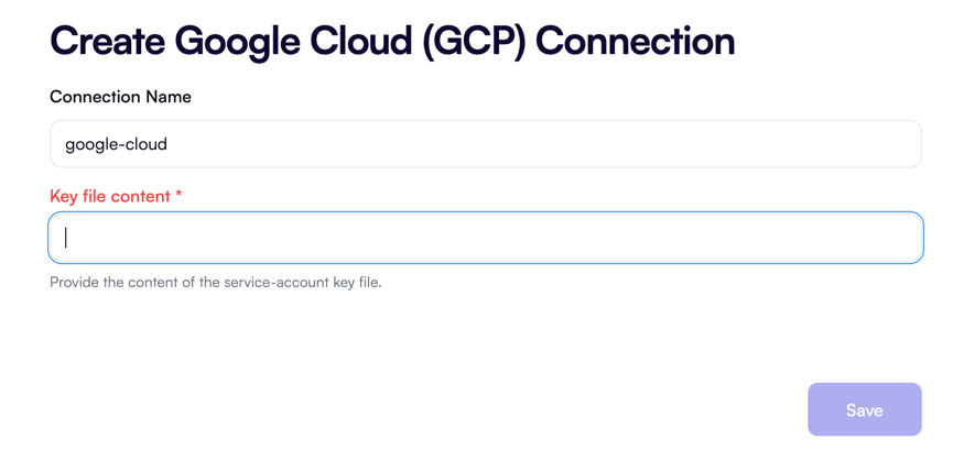 Google Cloud Platform connection