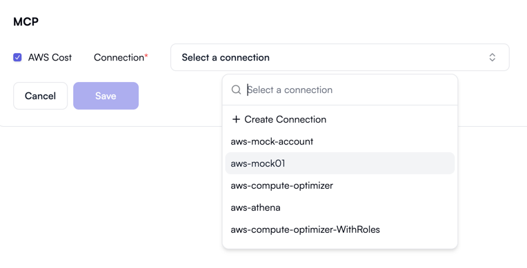 AWS Cost MCP connection