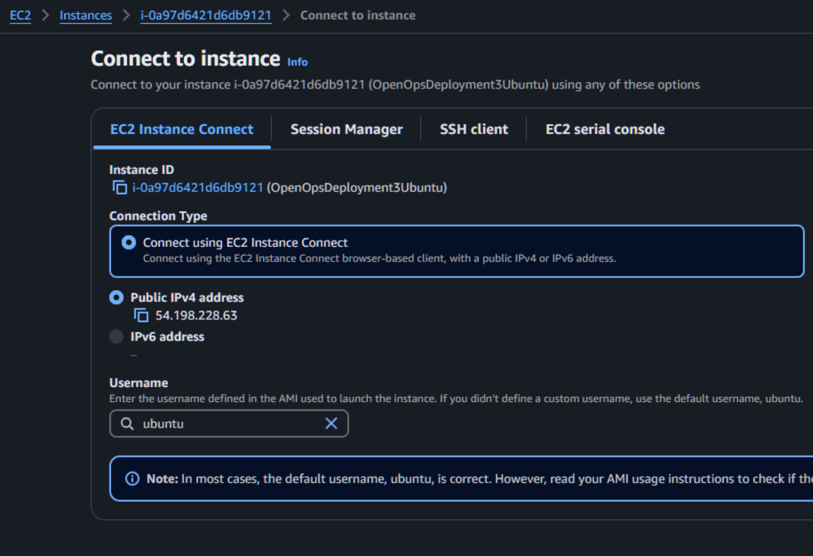 Connect to instance