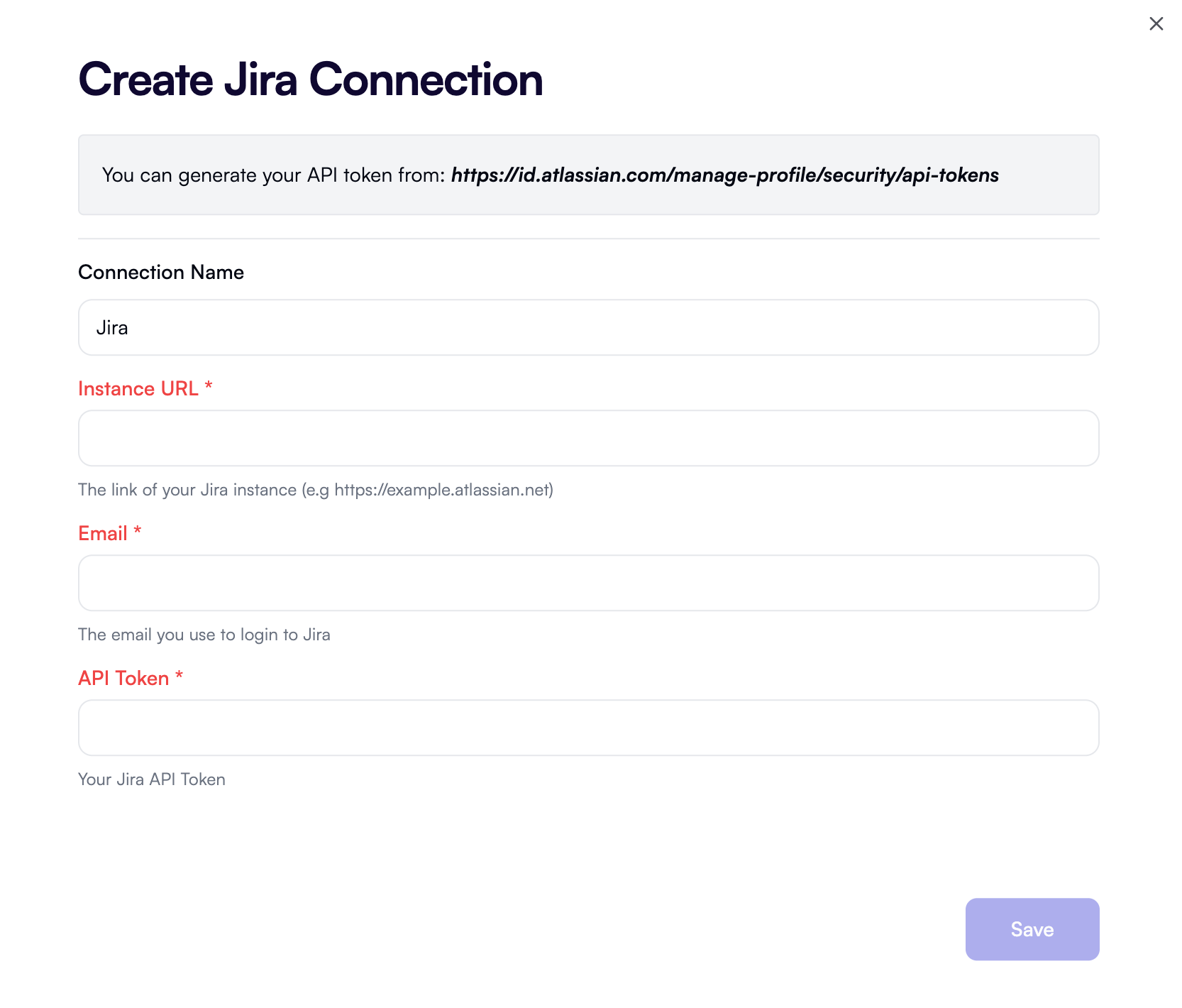Creating a Jira connection