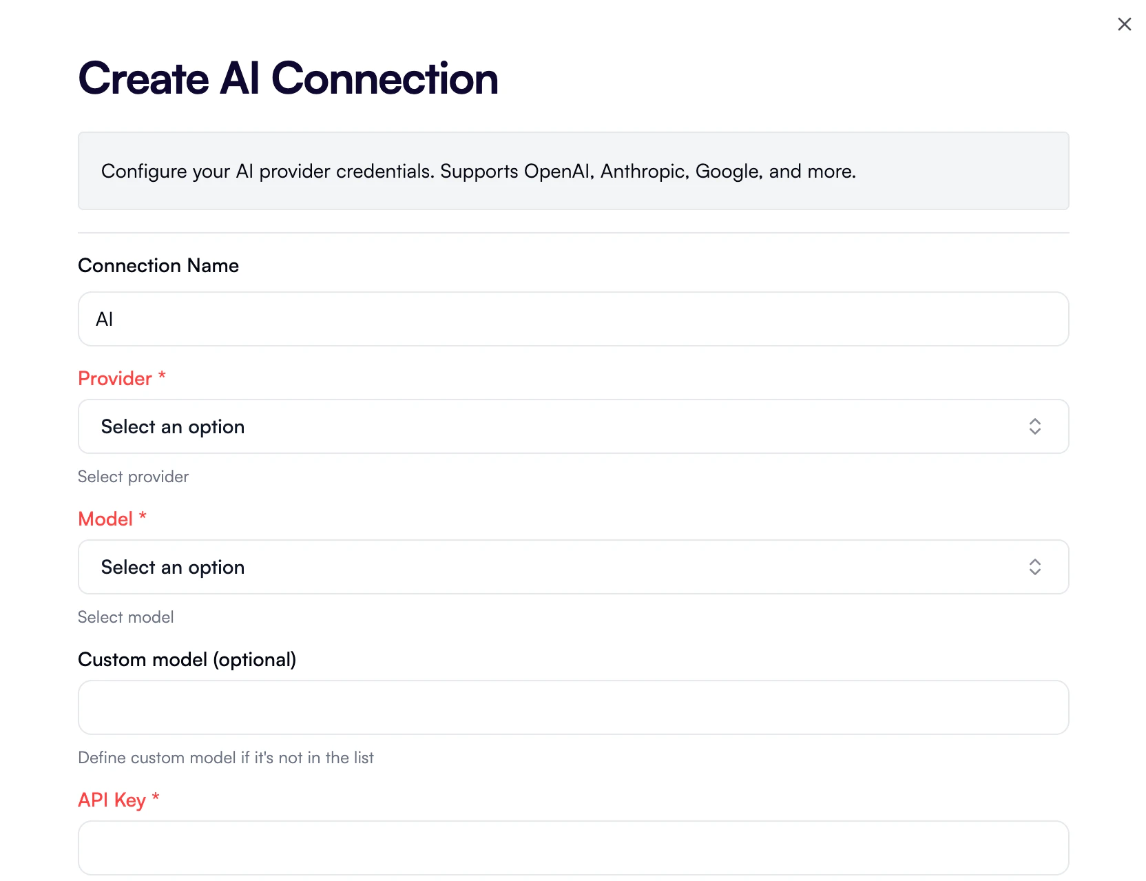Create AI Connection