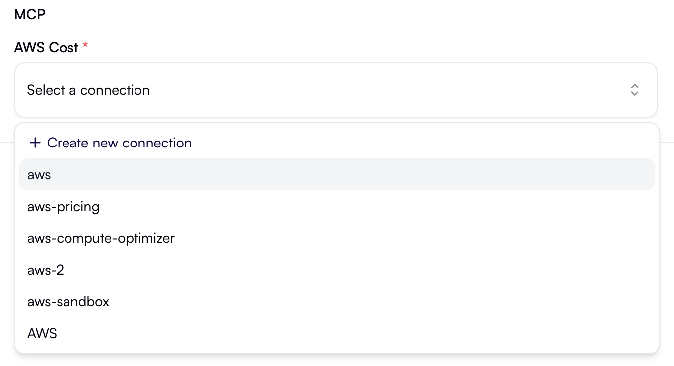 AWS Cost MCP connection