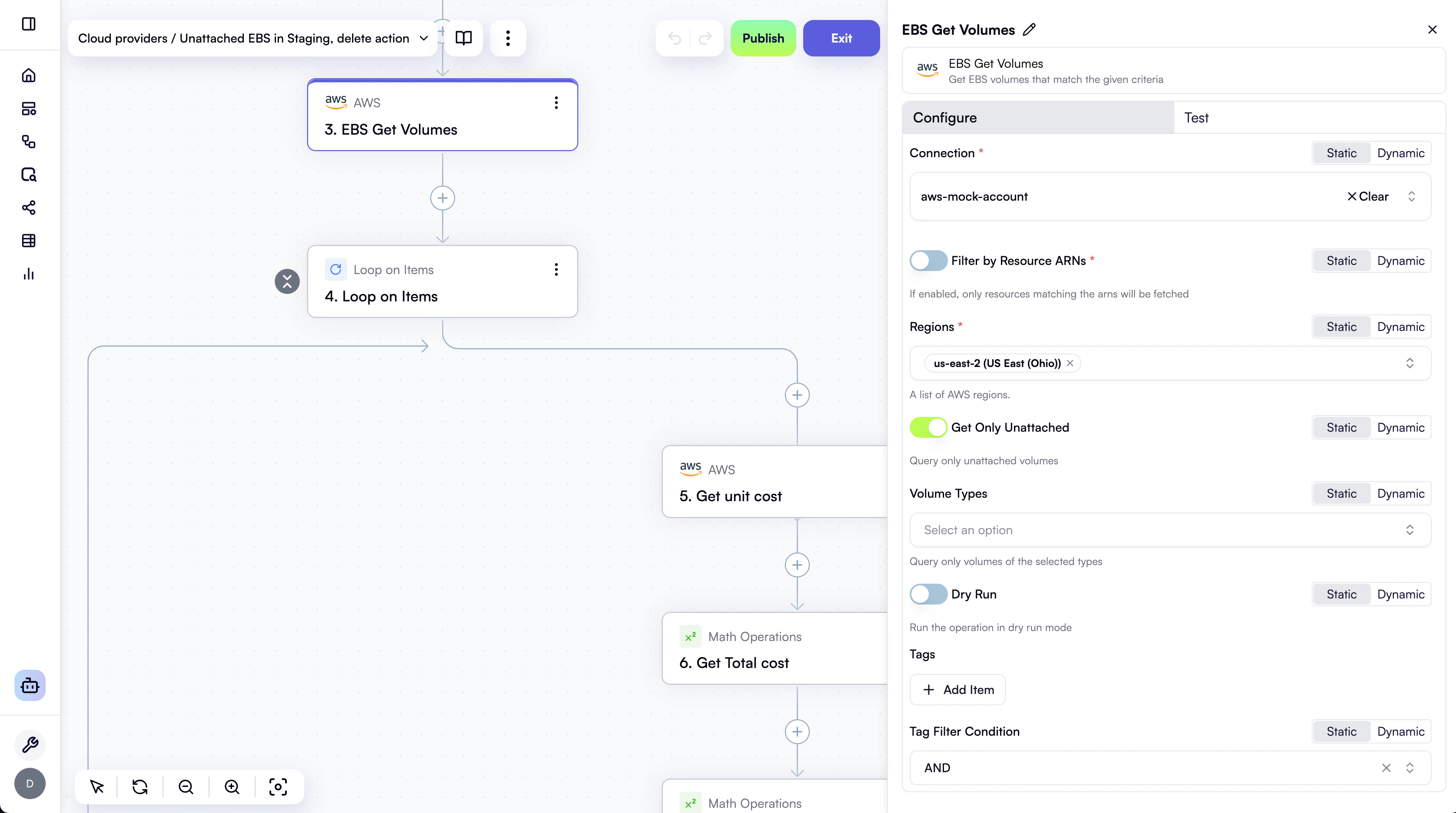 A sample AWS workflow