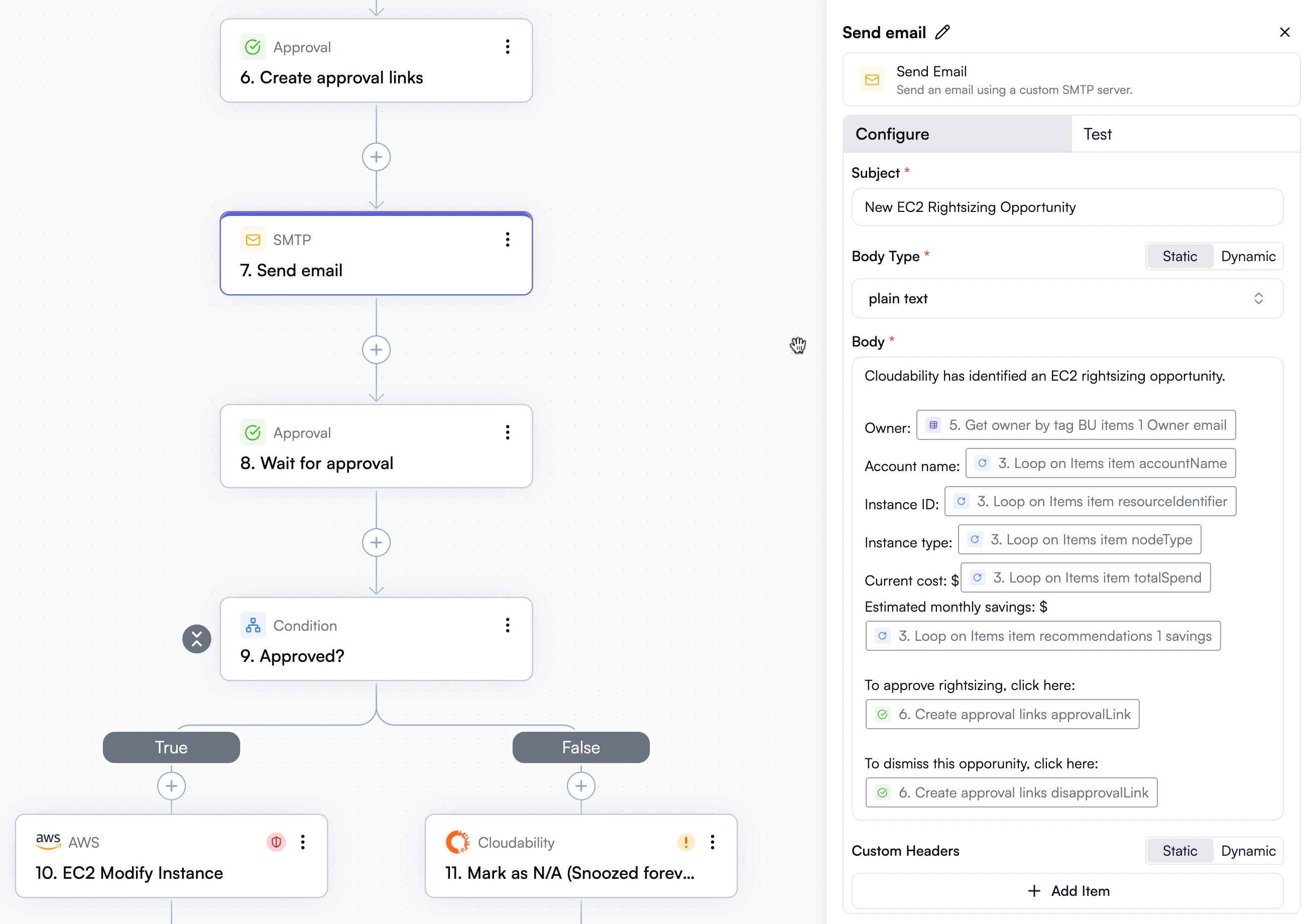 Sending approval links via email