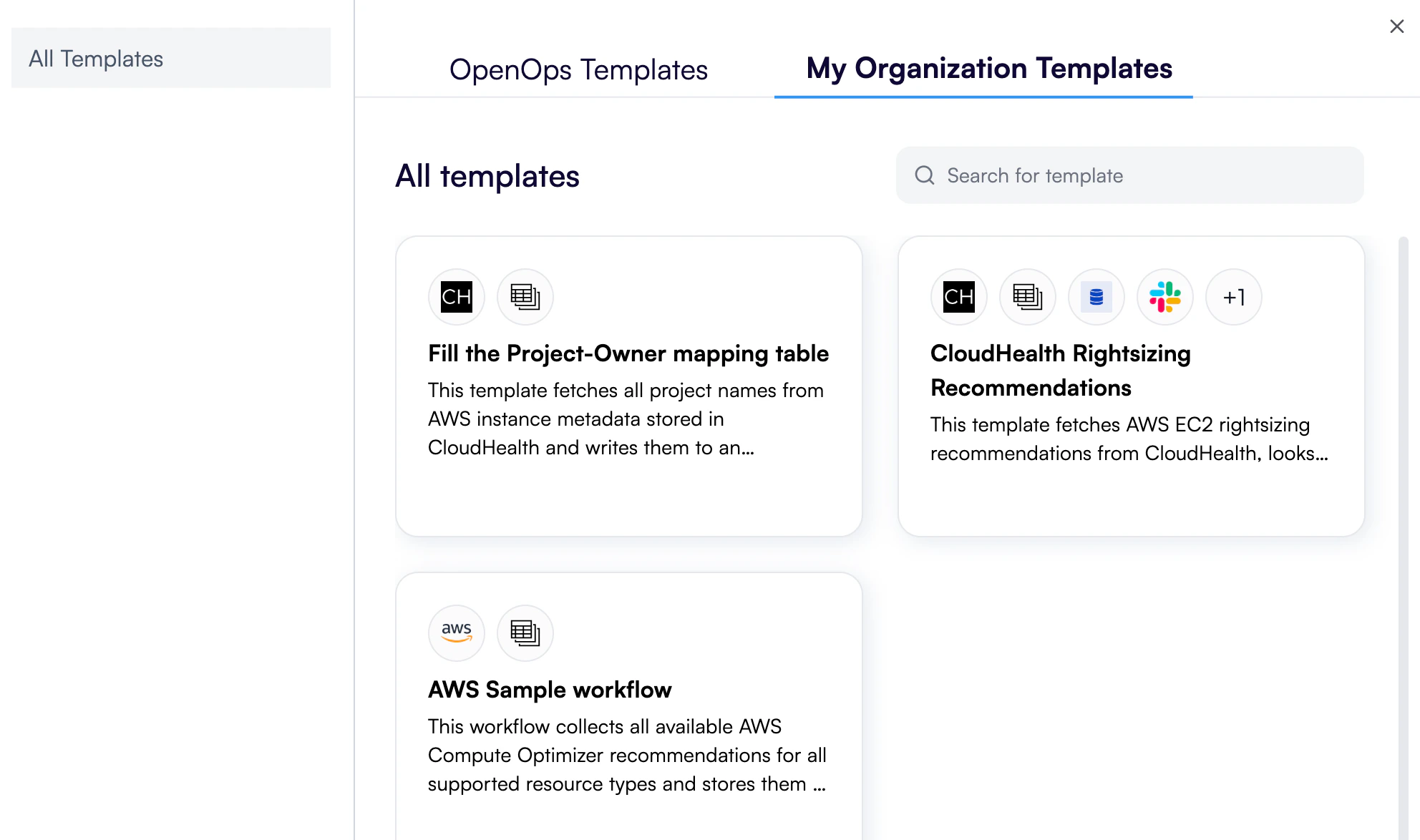 My Organization Templates
