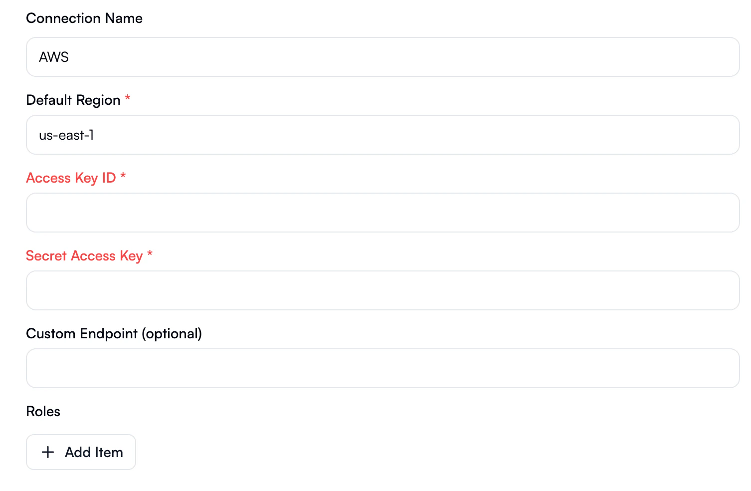 Create AWS connection