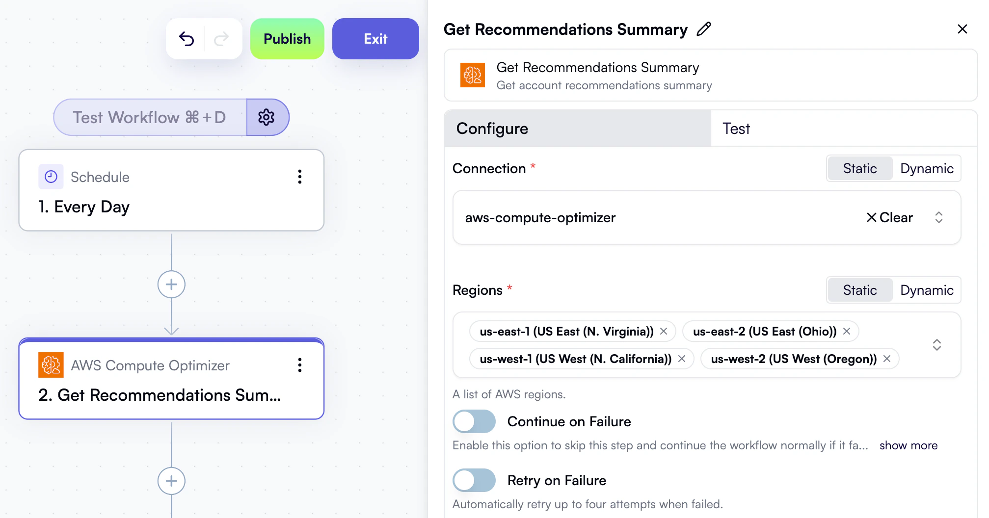 Properties of an action