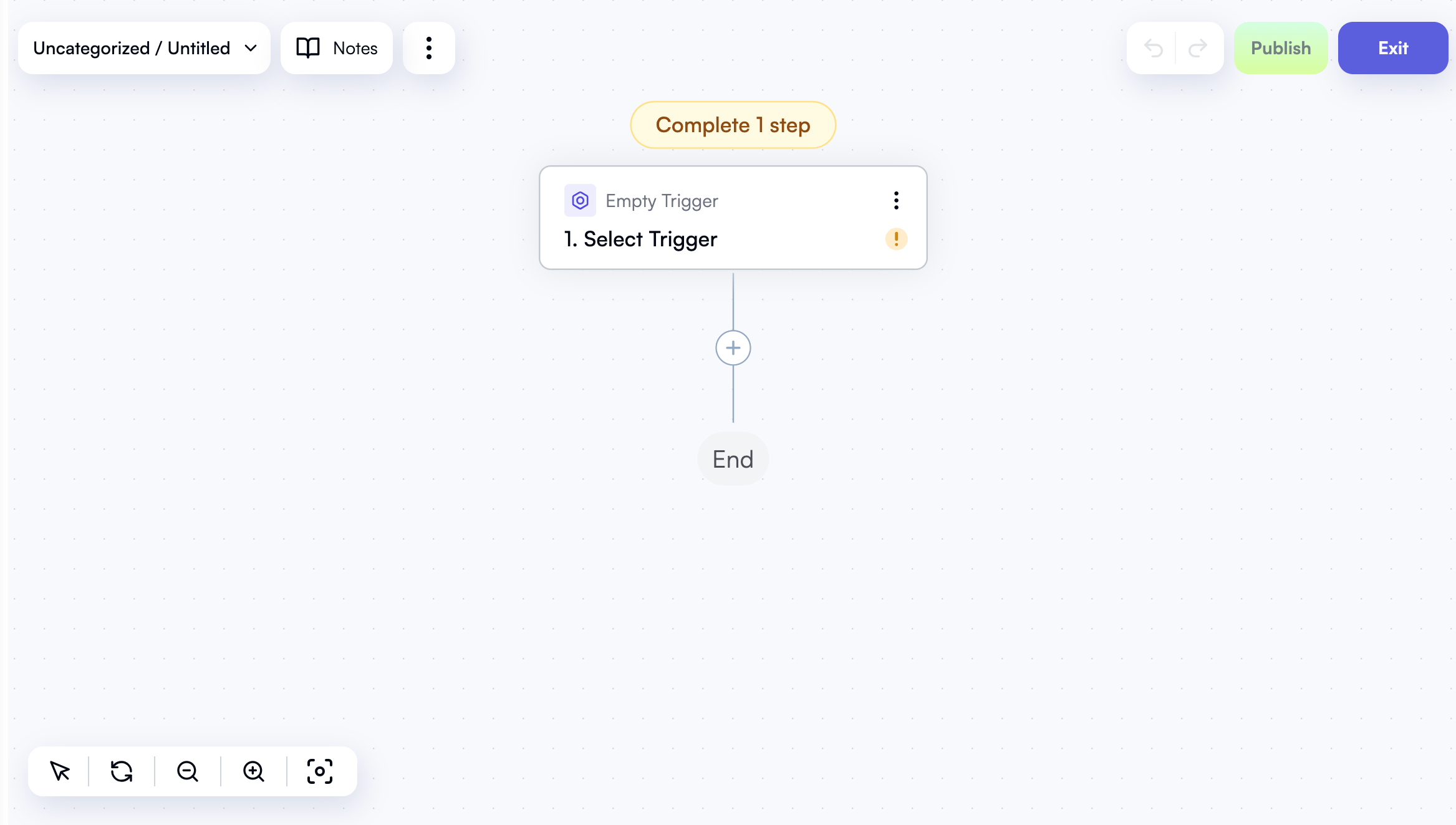 Empty workflow editor