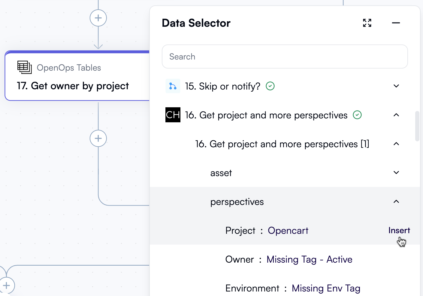 Selecting a project