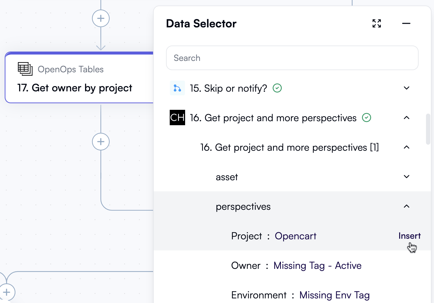 Selecting a project