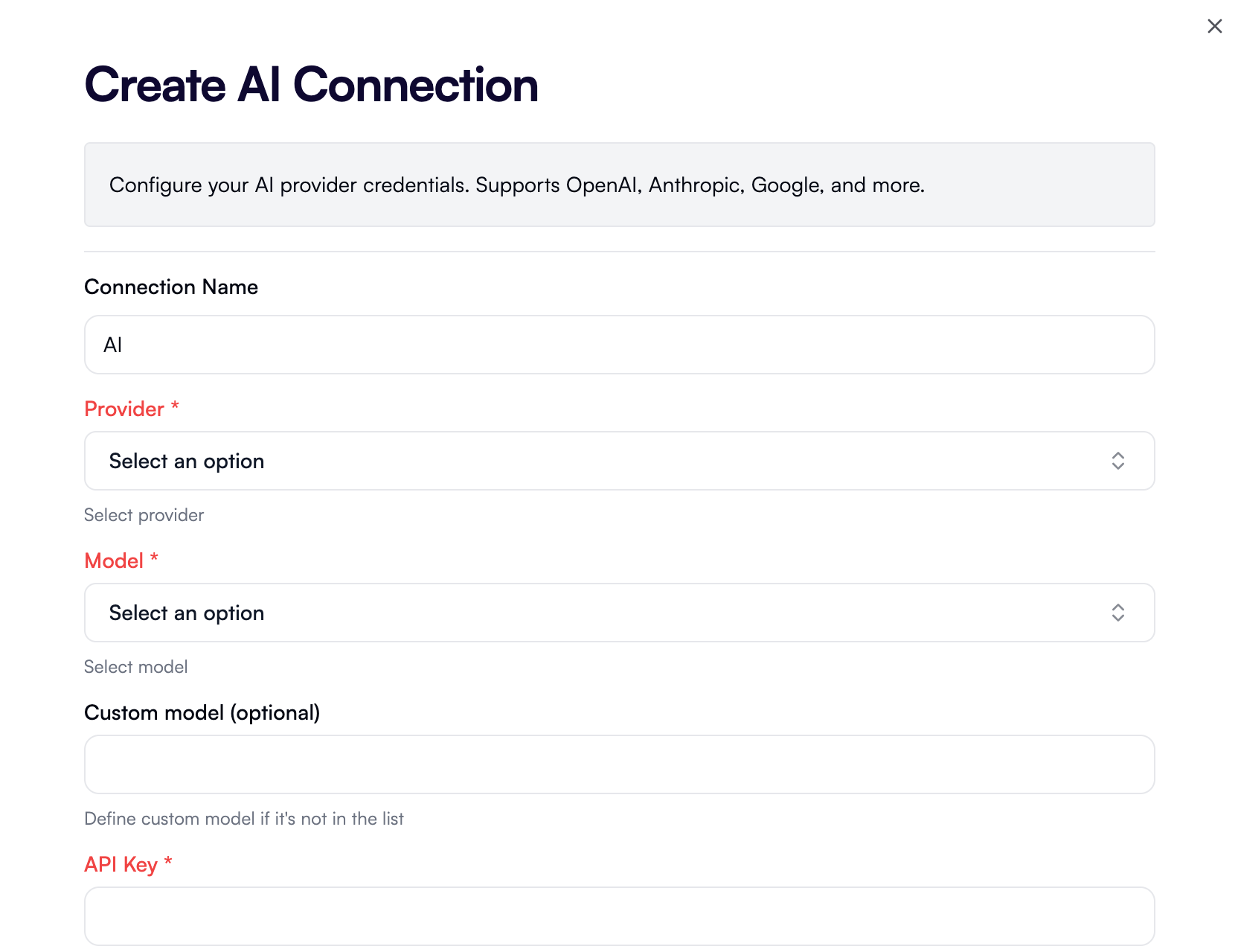 Create AI Connection