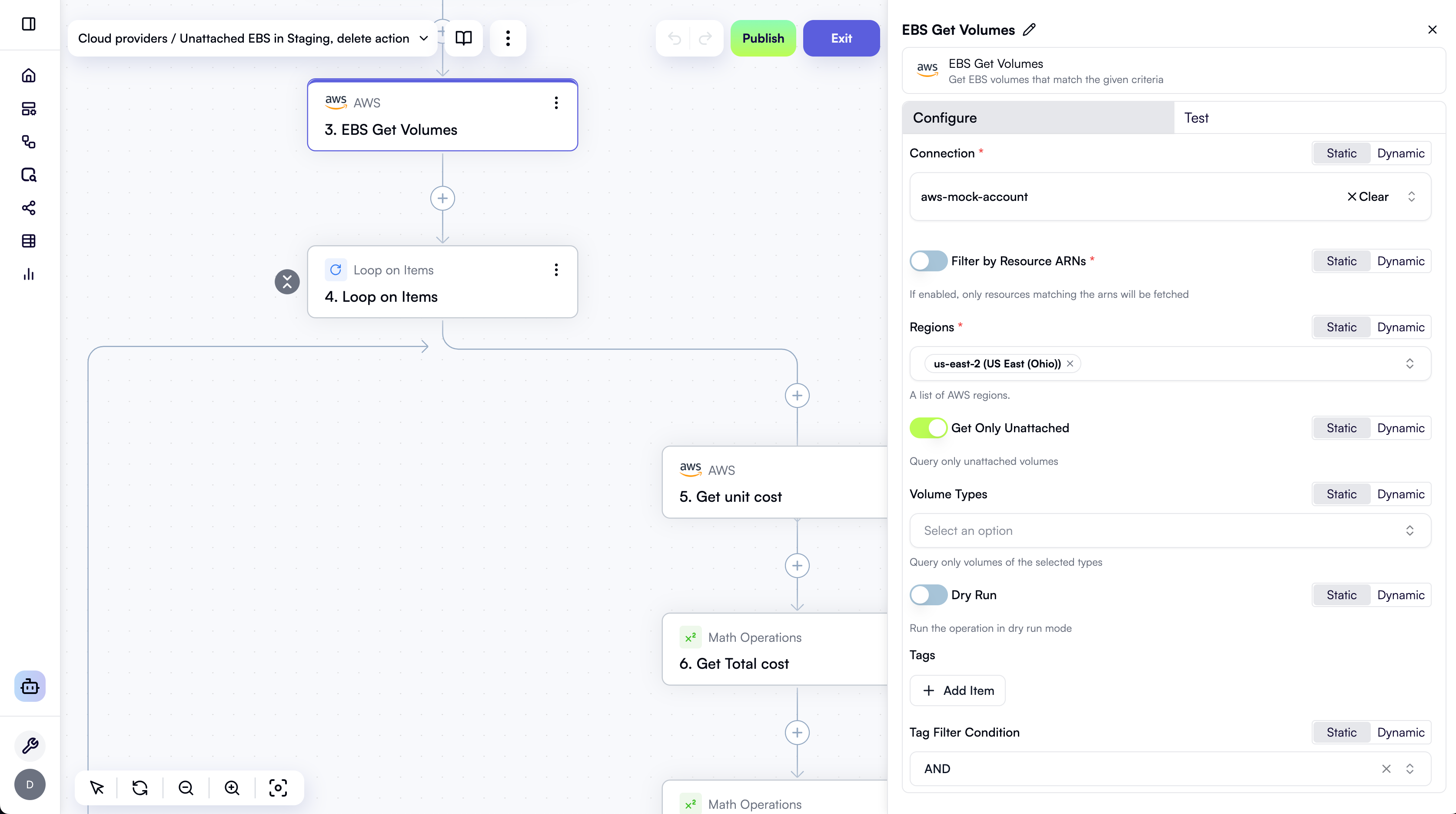 A sample AWS workflow