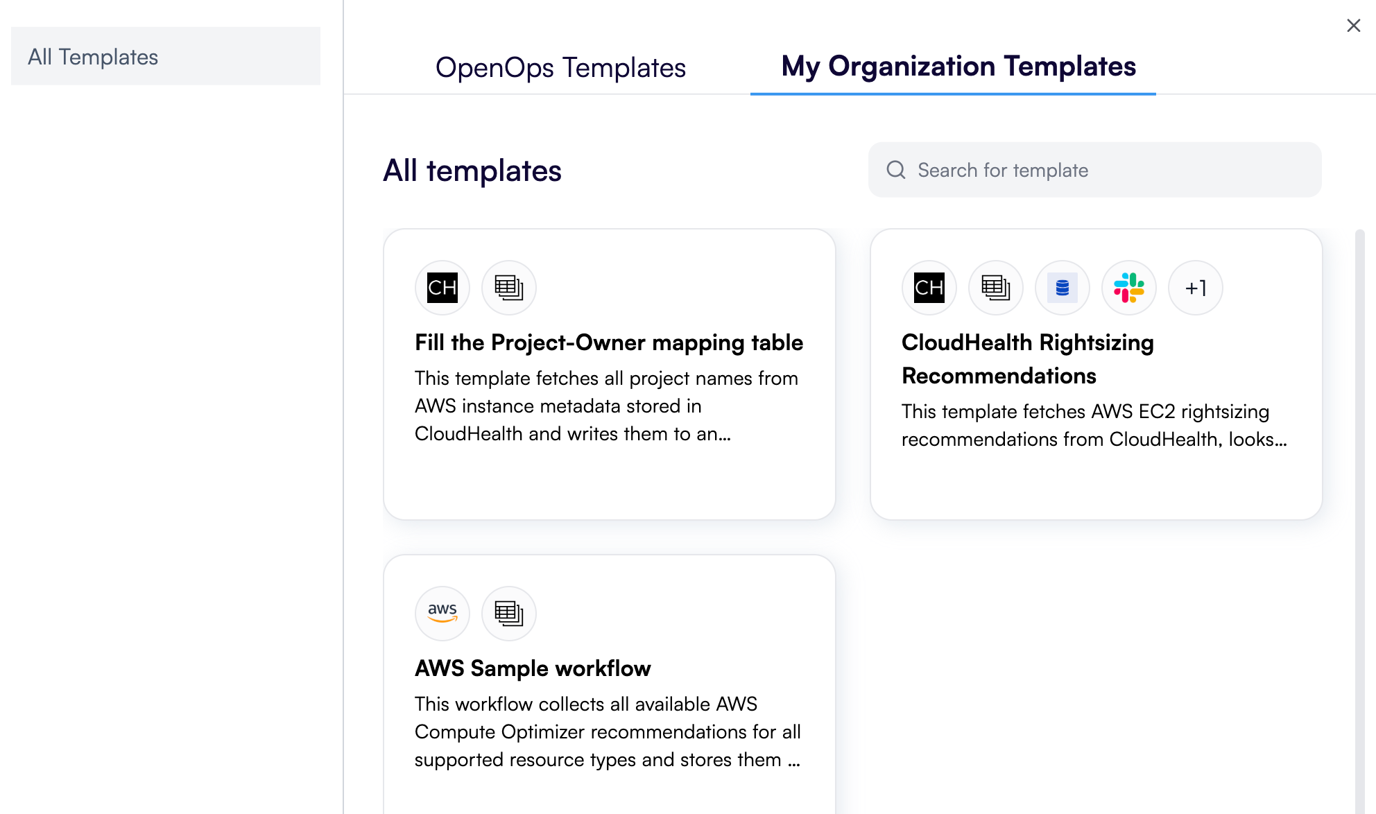 My Organization Templates