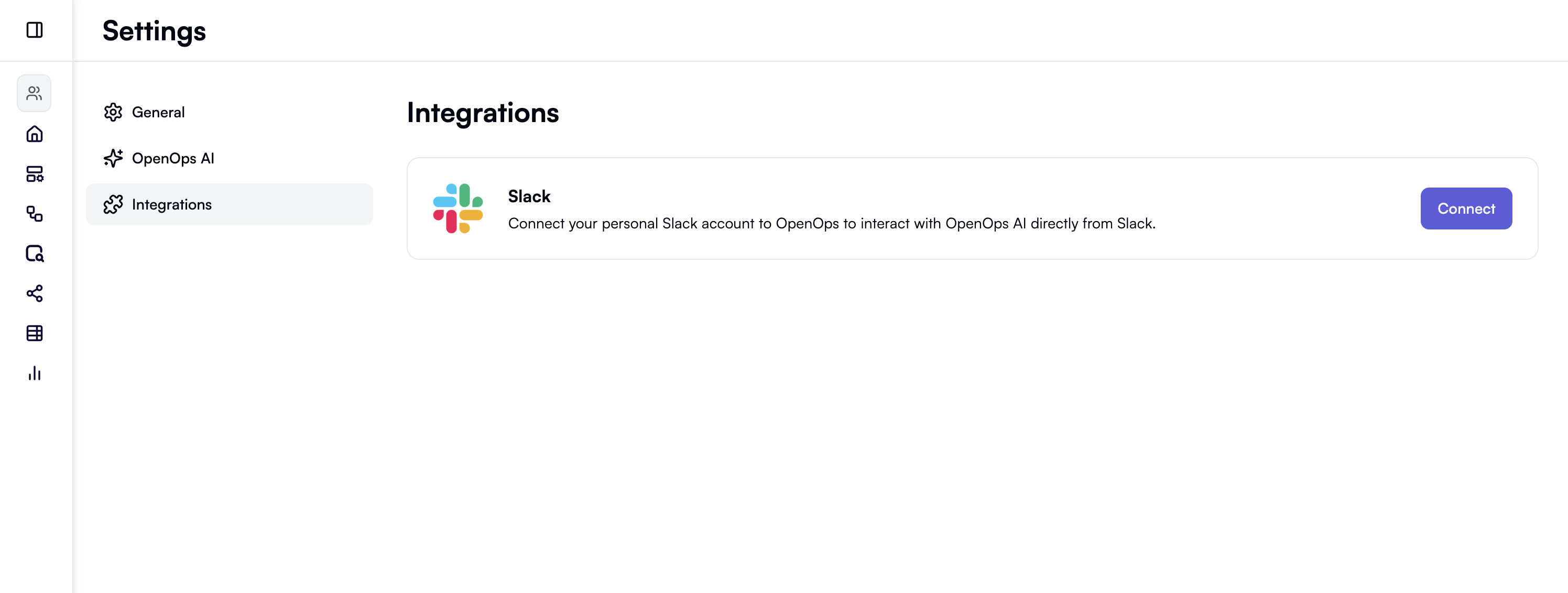 Connect Slack from OpenOps