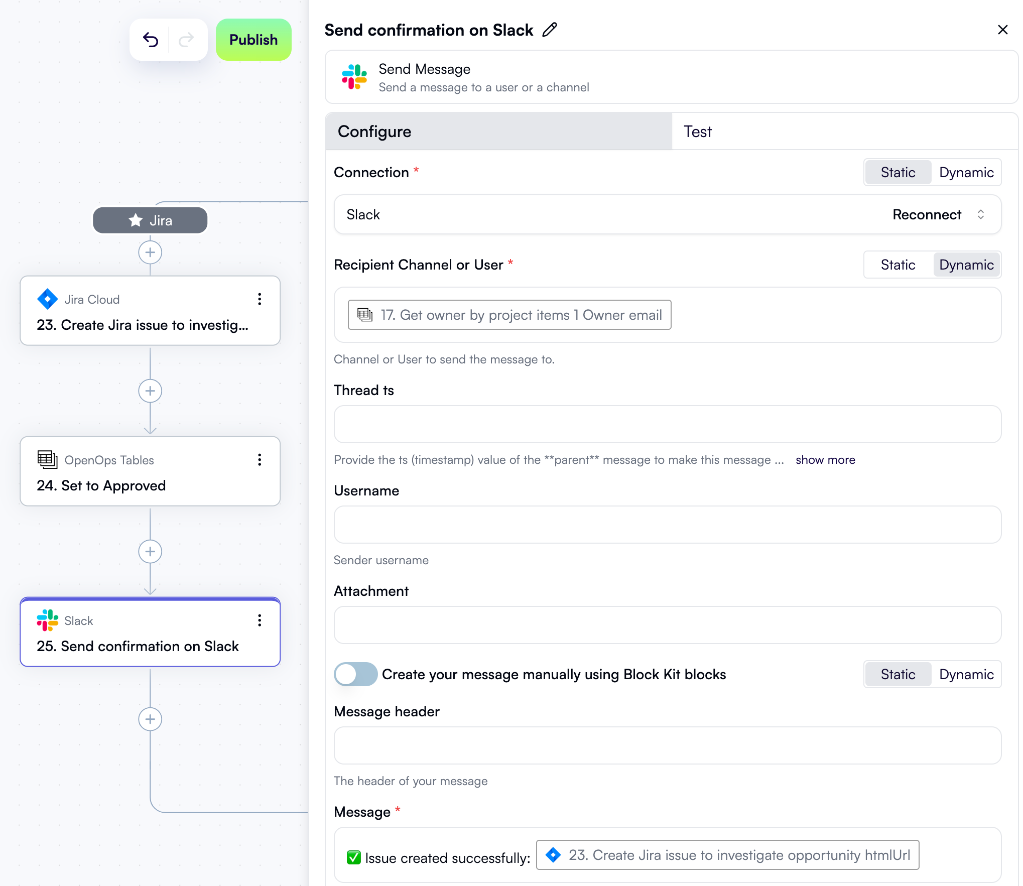 Slack notification step